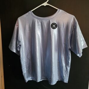 Women's xl metallic converse crop top